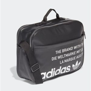 Adidas Originals Airliner Laptop Messenger Bag NWT BLACK Vegan